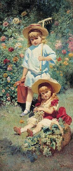 Makovsky, Vladimir Portrait of Artist's children oil painting image